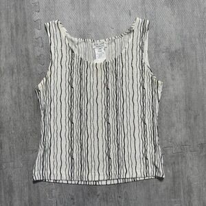 Vintage Y2K XSCAPE by‎ Joanna Chen Striped Glitter Tank Top Women's M